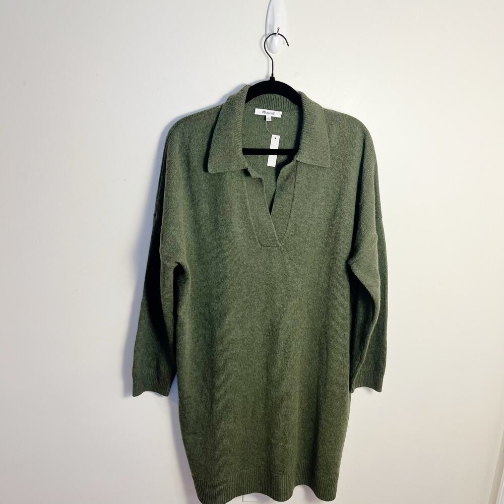 Madewell Olive Long Sleeve Dress - Picture 4 of 9